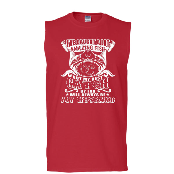 Live Caught A Lot Amazing Fish T Shirt, My Best Catch T Shirt, Cool T Shirt (Men's Cotton Sleeveless)