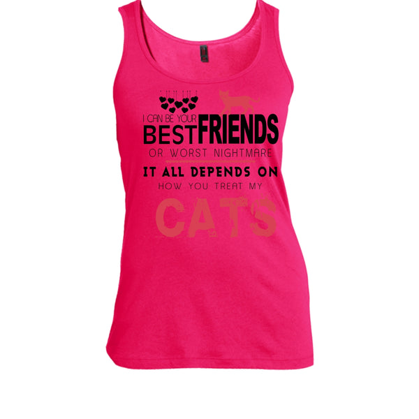 I Can Be Your Worst Nightmare Shirt, Depends On Your How You Treat My Cats Shirt