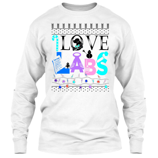 I Love Labs T Shirt, Dog Merry Christmas T Shirt
