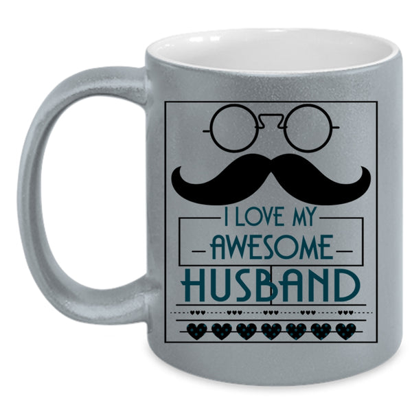 My Awesome Husband Coffee Mug, I Love My Awesome Husband Accent Mug