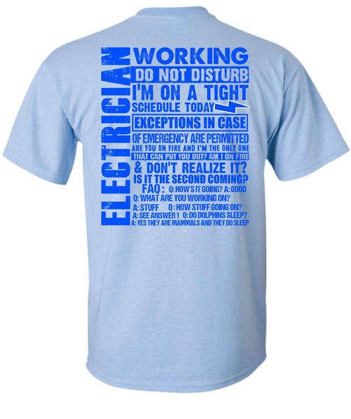 Electrician Working Do Not Disturb T Shirt, I Love Electrician T Shirt
