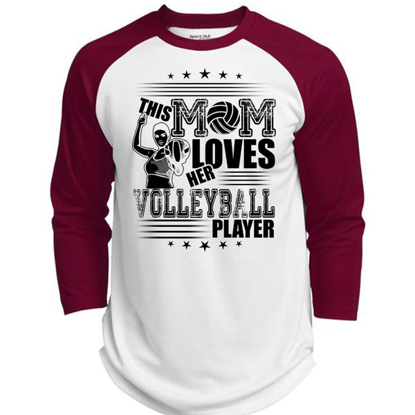 This Mom Loves Her Volleyball Player T Shirt, I Love Volleyball T Shirt, Awesome T-Shirts  (Polyester Game Baseball Jersey)