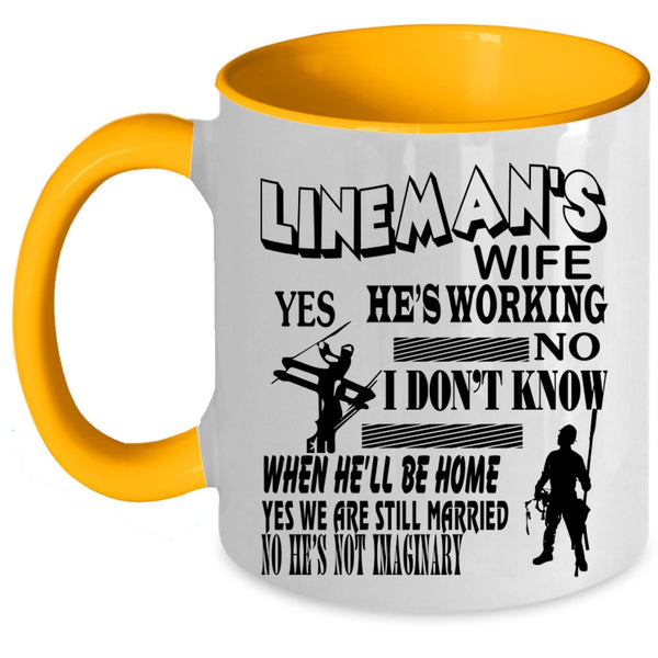 Beautiful Lineman's Wife Coffee Mug, Lineman's Wife Accent Mug