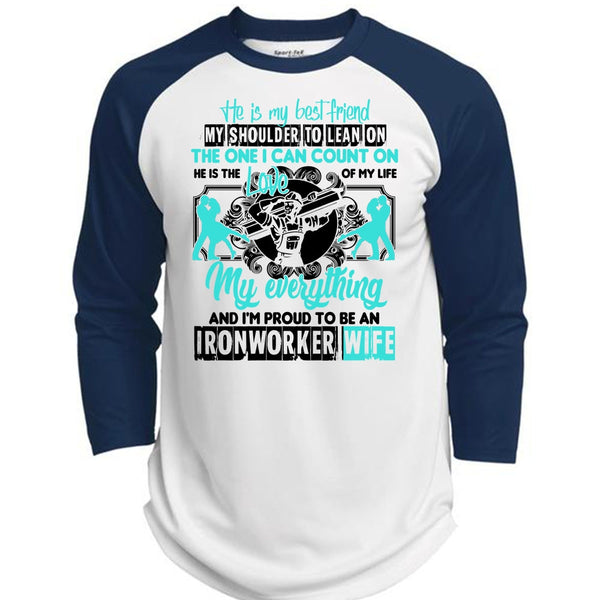 I'm Proud To Be An Ironworker Wife T Shirt, Being An Ironworker T Shirt, Awesome T-Shirts  (Polyester Game Baseball Jersey)