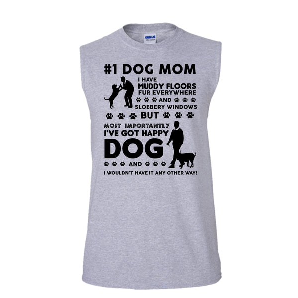 I've Got Happy Dog Shirt, Dog Mom Shirt (Men's Cotton Sleeveless)