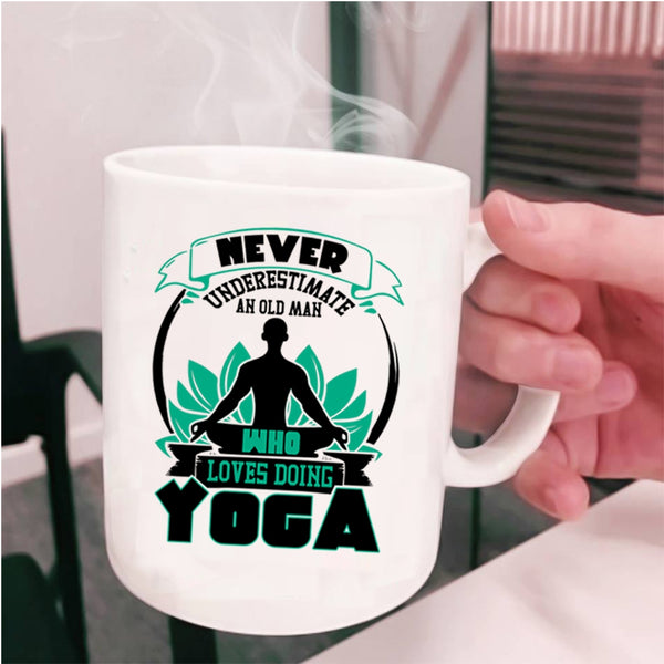 Cool Grandpa Coffee Mug, An Old Man Loves Doing Yoga Cup