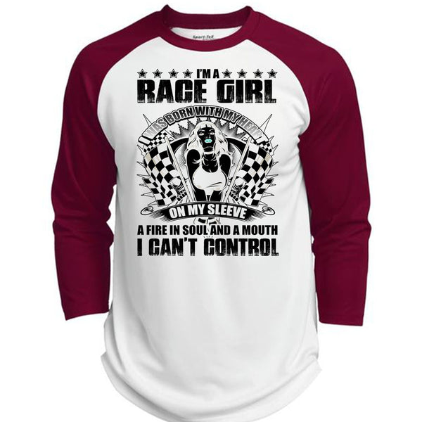 I'm A Race Girl T Shirt, I Love Biker T Shirt, Awesome T-Shirts  (Polyester Game Baseball Jersey)
