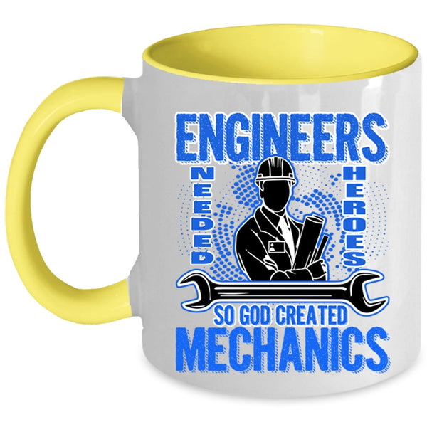 Funny Gift For Mechanics Coffee Mug, God Created Mechanics Accent Mug