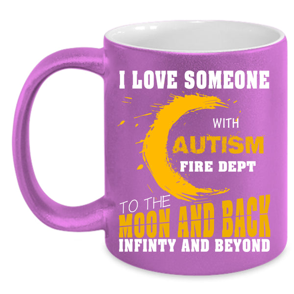 I Love Someone With Autism Fire Dept Coffee Mug, Couple Coffee Cup