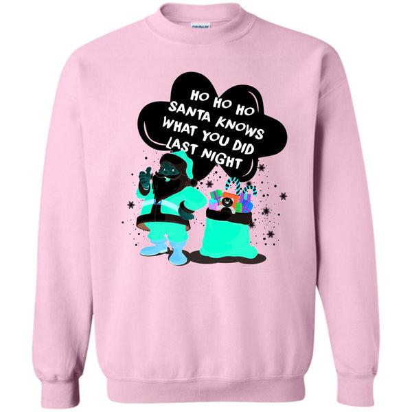 Merry Christmas T Shirt, Santa Knows What You Did Last Night Sweatshirt