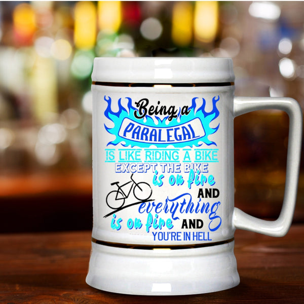 Riding A Bike Beer Stein 22oz, Being A Paralegal Beer Mug