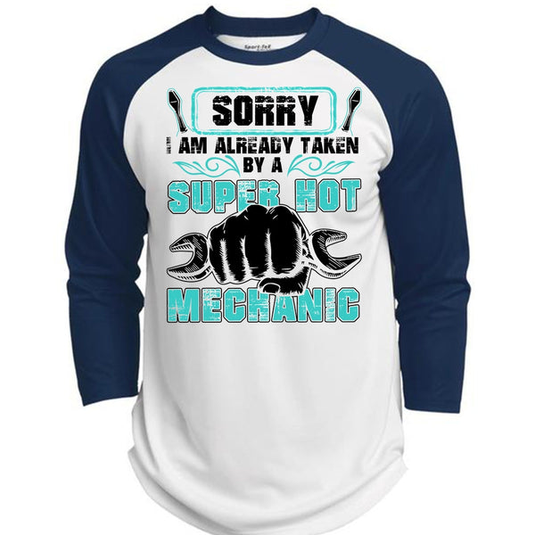 I Am Already Taken By A Hot Mechanic T Shirt, I Love Mechanic T Shirt, Awesome T-Shirts  (Polyester Game Baseball Jersey)