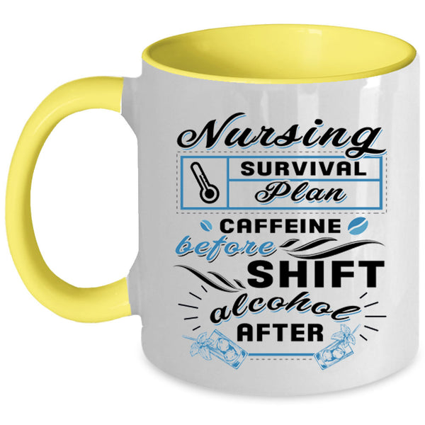 Coffee Drinker Coffee Mug, Nursing Survival Plan Accent Mug