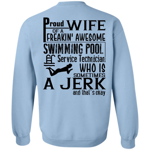 I Love Swimmer T Shirt, Proud Wife Of A Freaking Awesome Swimming Sweatshirt