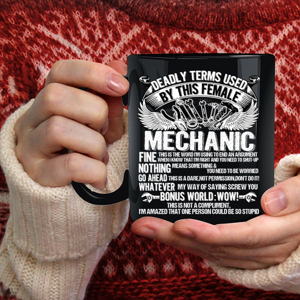 Female Mechanics Coffee Mug, Cute Gift For Female Mechanic Coffee Cup