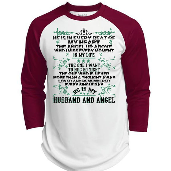 He Is My Husband And Angel T Shirt, I Love Husband T Shirt, Awesome T-Shirts  (Polyester Game Baseball Jersey)