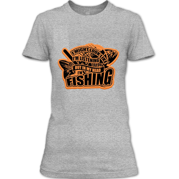 In My Head I'm Fishing T Shirt, Coolest Fishing T Shirt