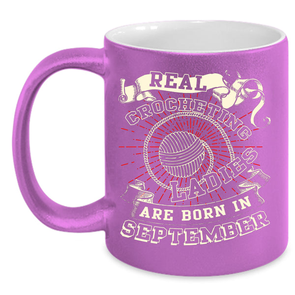 Real Crocheting Ladies Coffee Mug, Born In September Coffee Cup