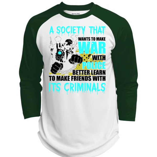 Wants To Make War With Police T Shirt, I Love Police T Shirt, Awesome T-Shirts  (Polyester Game Baseball Jersey)