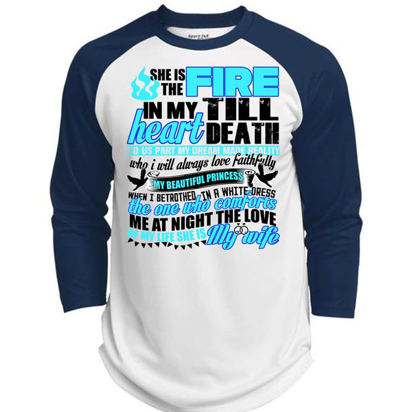 She Is The Fire T Shirt, I Love Wife T Shirt, Awesome T-Shirts  (Polyester Game Baseball Jersey)