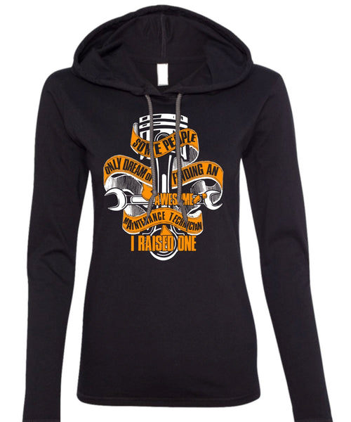 Finding An Awesome Maintenance Technician T Shirt, Being A Mechanic T Shirt (Anvil Ladies Ringspun Hooded)
