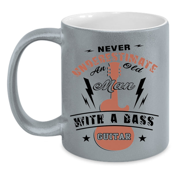 Awesome Grandpas Coffee Mug, An Old Man With A Bass Guitar Accent Mug