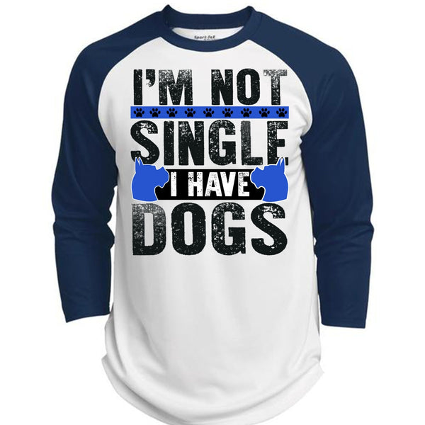 I'm Not Single I Have Dogs T Shirt, I Love My Dog T Shirt, Awesome T-Shirts  (Polyester Game Baseball Jersey)