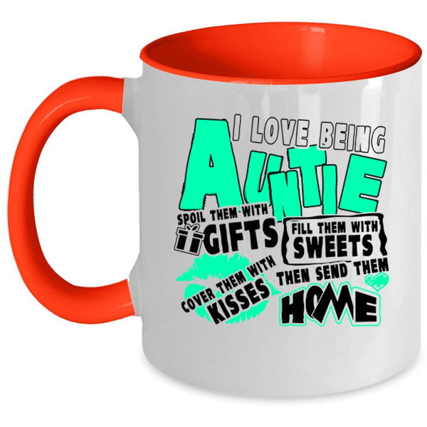 Cute Auntie Coffee Mug, I Love Being Auntie Accent Mug