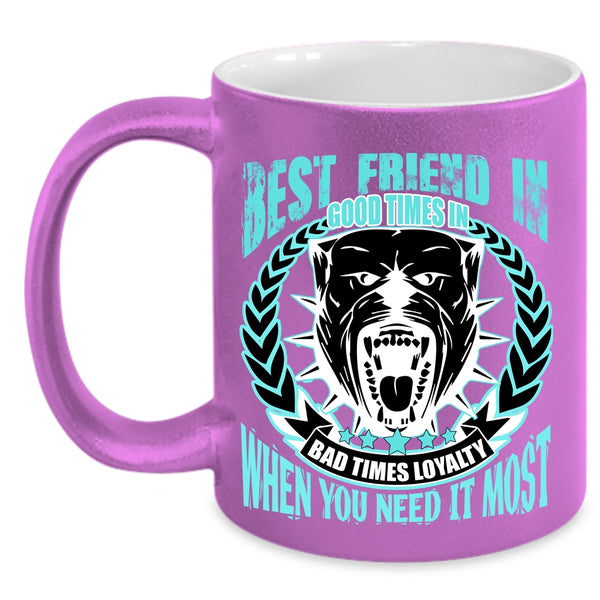 I Love Dogs Coffee Mug, Best Friend In Good Time Accent Mug