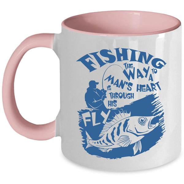 I Love Husband Coffee Mug, Fishing The Way To A Man's Heart Accent Mug