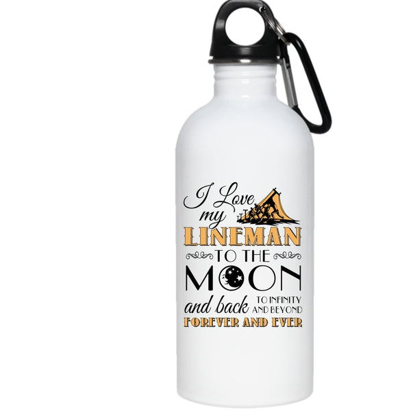 I Love My Lineman 20 oz Stainless Steel Bottle,Funny Gift For Girlfriend Outdoor Sports Water Bottle