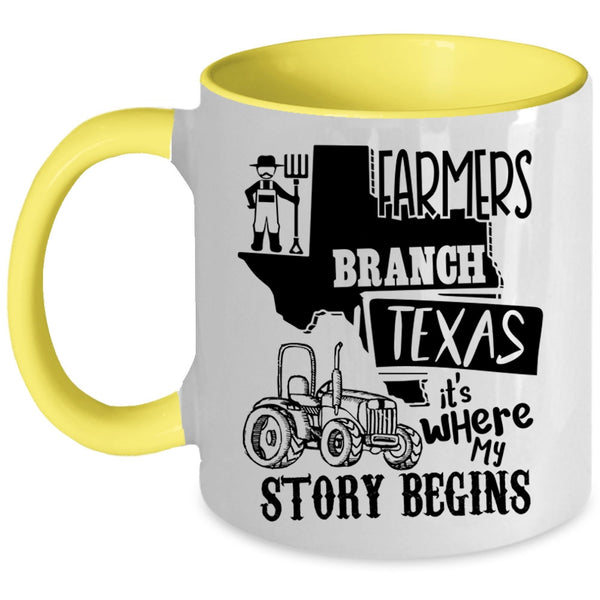 Where My Story Begins Coffee Mug, Farmers Branch Texas Accent Mug