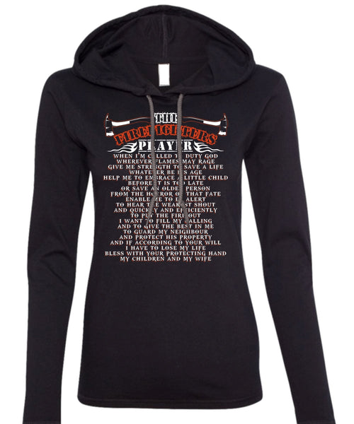 The Firefighters Prayer T Shirt, My Children And My Wife T Shirt (Anvil Ladies Ringspun Hooded)