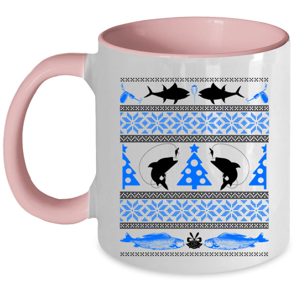 Christmas Tree  Coffee Mug, Funny Fishing Accent Mug