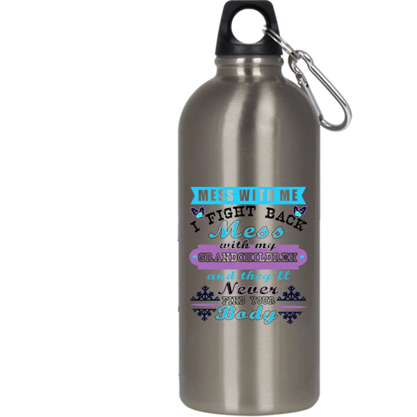 Don't Mess With My Grandchildren 20 oz Stainless Steel Bottle,Cute Christmas Outdoor Sports Water Bottle