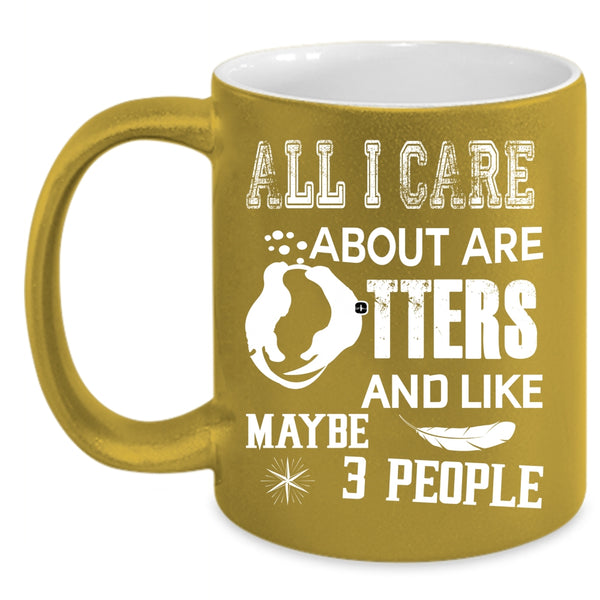 I Love Otters Coffee Mug, Funny Gift For Otter Lovers Coffee Cup