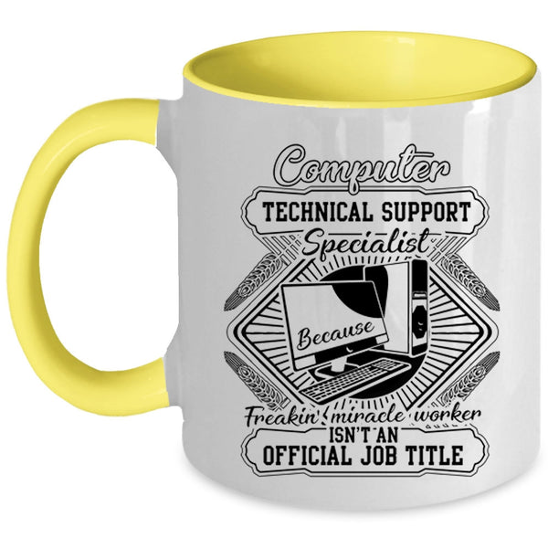 Cool Technician Coffee Mug, Computer Technical Support Specialist Accent Mug