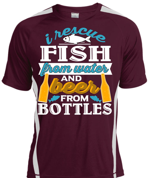 I Rescue Fishing From Water T Shirt, Beer From Bottles T Shirt, Cool Shirt