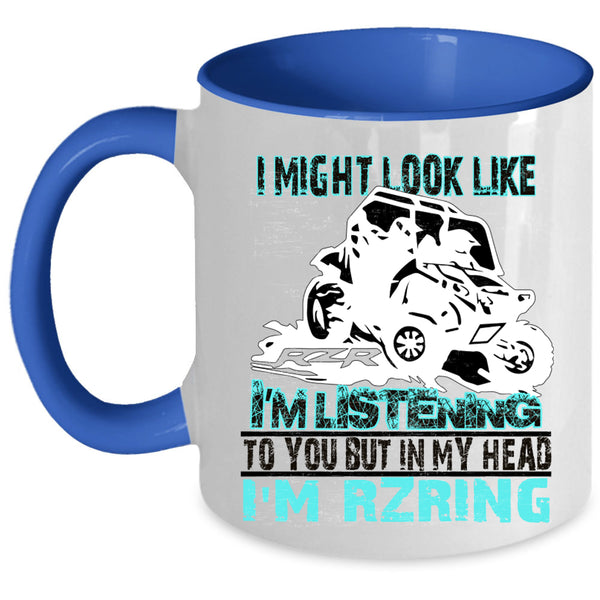 Cool Dirty Track Racing Coffee Mug, In My Head I'm Rzring Accent Mug