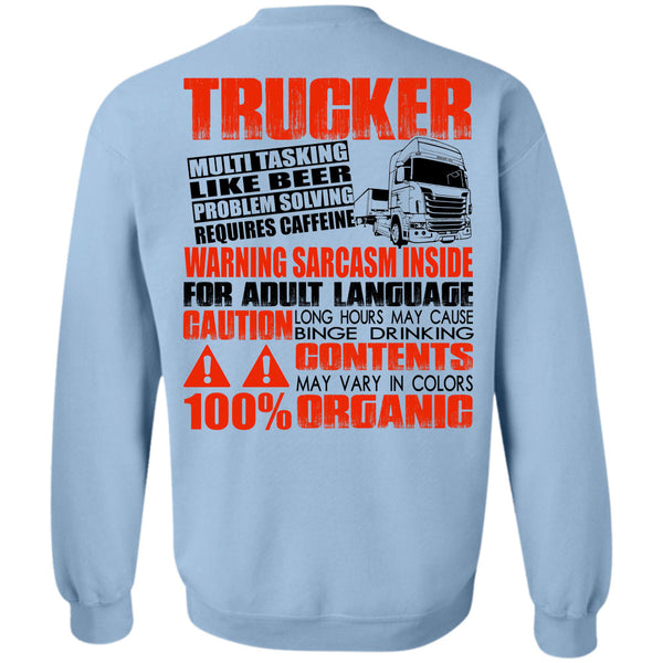 Adult Language T Shirt, Trucker Multitasking Like Beer Sweatshirt