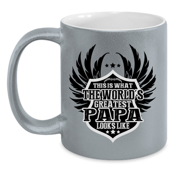 Greatest Papa Coffee Mug, The World's Greatest Papa Looks Like Accent Mug