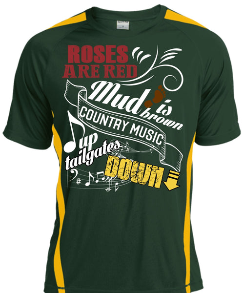 Roses Are Red T Shirt, Country Music Up Tailgates Down T Shirt, Cool Shirt