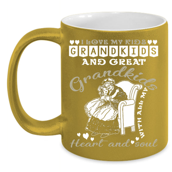 I Love My Kids Coffee Mug, Grandkids And Great Grandkids Coffee Cup
