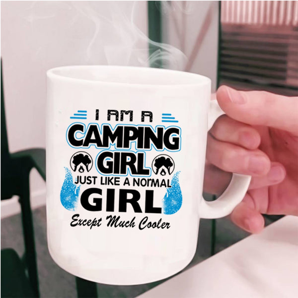Cool Camping Girl Coffee Mug, I Am A Camping Girl Cup