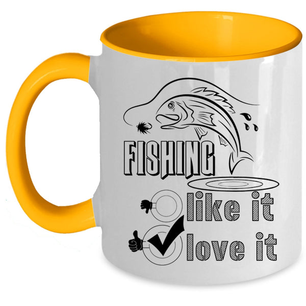 I Love Fishing Coffee Mug, Fishing Accent Mug