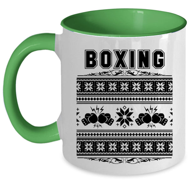 Funny Christmas Coffee Mug, Boxing Accent Mug