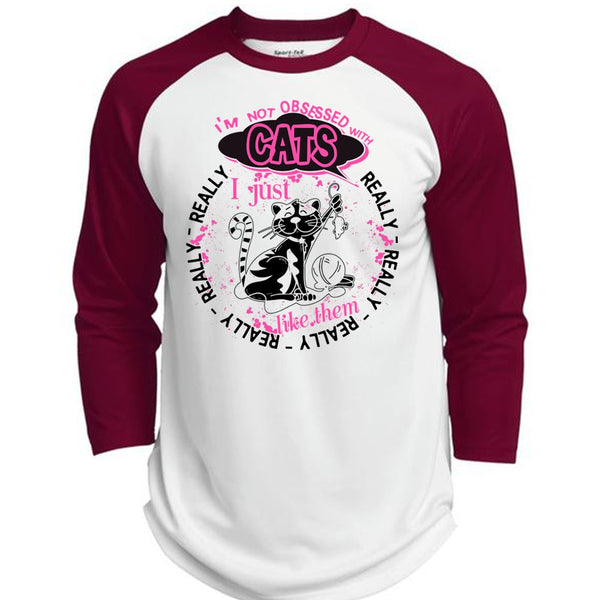 I'm Not Obsessed With Cats T Shirt, I Love My Cat T Shirt, Awesome T-Shirts  (Polyester Game Baseball Jersey)