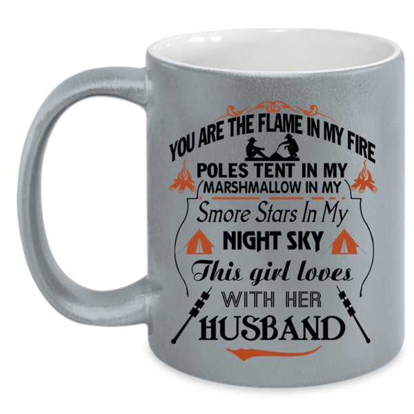 Cute Love Coffee Mug, This Girl Loves With Her Husband Accent Mug