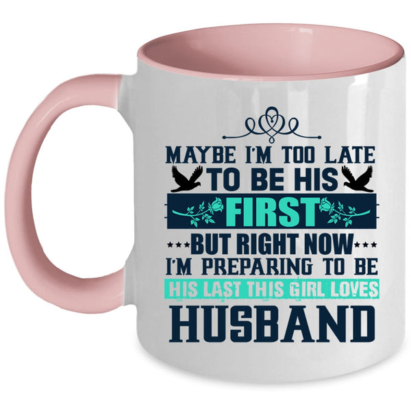 Cute Wedding Coffee Mug, This Girl Loves Husband Accent Mug