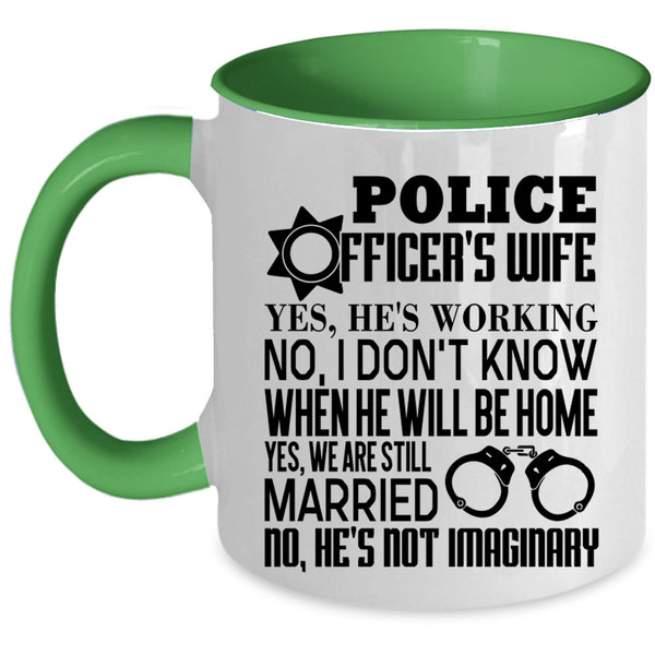 Aweosme Police Officer's Wife Coffee Mug, Police Officer's Wife Accent Mug